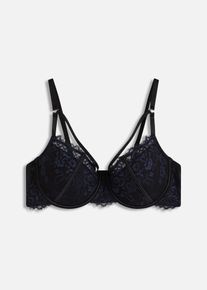 bonprix Mujer, Sujetador de delicado encaje fino, negro, 90