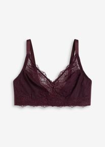 bonprix Mujer, Bralette con bordado, marrón, 115