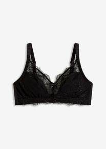 bonprix Női Bralette melltartó hímzéssel, fekete, 85