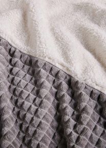 bonprix Lenjerie de pat Cashmere Touch cu efect gofrat, gri, 1x 80/80 cm, 1x 135/200 cm