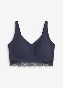 bonprix Női Vattázott Feel Comfort Seamless Bralette melltartó, kék, 40/42