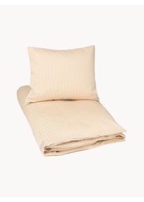Cam Cam Copenhagen Ropa de cama infantil de satén Oatfield Amarillo, Blanco Satén, Algodón, Algodón orgánico 140 x 200 cm + 1 cojín 60 x 65 cm