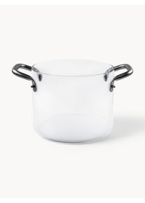 knIndustrie Olla de vidrio Vetro Plateado, Transparente Vidrio, Metal Ø 24 cm x Al 20 cm, 9.5 L