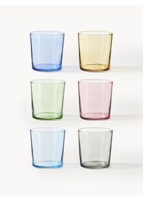 Aida Vasos de colores Lola, 6 uds. Colorido Vidrio Ø 7 x Al 9 cm, 345 ml