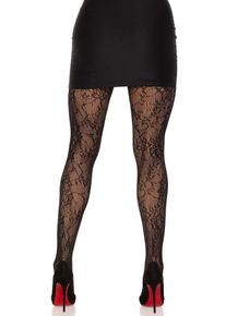 Collants en dentelle rose de jardin