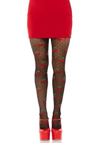 Collants en élasthanne à pois cerises