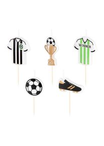 5 kleine Kerzen Picker Fußball Party 7,5cm