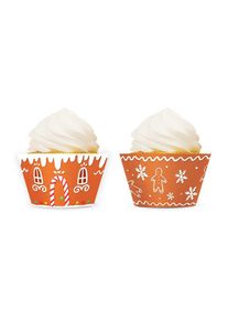 12 Muffin Wraps mit Lebkuchen Motiv für Weihnachts Cupcakes