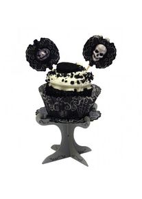 4 kleine Halloween Totenkopf Mini Muffin Ständer