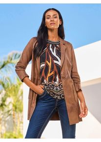 Heine Dames Blazer in cognac ,maat 36, Witt, 92% Polyester, 8% Elastan