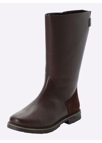 sheego Damen Weitschaftstiefel aus Rinds- und Veloursleder in schoko ,Größe 40, Witt, 100% Rindnappa