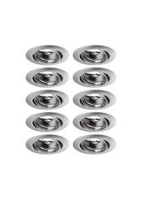 Paulmann Indbygningslampe Base Basiss&aelig;t svingbar rund 90mm 20&deg; GU10 max. 10W 230V d&aelig;mpbar Jern b&oslash;rstet