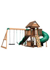 Ambia Garden Spielturm Cedar Cove , Braun, Grün , Holz , Zeder , 470x300x560 cm , EN 71 , Freizeit & Co, Gartenspielzeug, Spieltürme