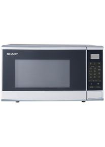 Sharp Mikrowelle , Silberfarben , Metall, Glas , 45.2x26.2x34.2 cm , Digitaldisplay, Tageszeitanzeige, Auftaufunktion nach Gewicht oder Zeit,