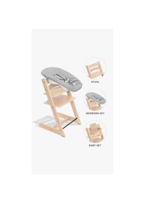 Stokke Hochstuhl-Set , Naturfarben , Holz , Buche , 87x65x46 cm , Fußstütze verstellbar, Sitzfläche verstellbar, höhenverstellbar, Bezug abnehmbar,