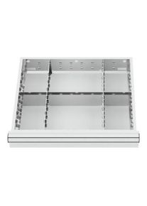 STIER Divisorio per cassetti divisorio in metallo BLH 150/175 mm dimensioni interne 500x450 mm 6 scomparti
