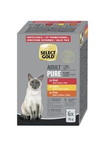 SELECT GOLD Adult Pure in Saus Multipack 6x85g