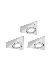 Paulmann LED-underskabsarmatur Trias Nærhedssensor Sæt med 3 styk 3x2,7W 135x132mm 3x185lm 230/12V Jern børstet