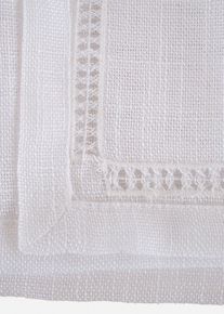 Tygservetter med hålbroderi (2-pack) - vit - storlek 40x40 cm - bonprix