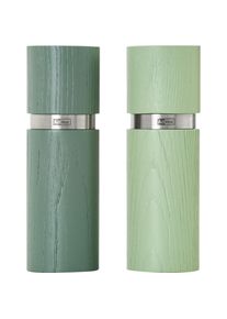 AdHoc Set Pfeffer- und Salzmühle Textura, dark green&light green, CeraCut Ceramic Mahlwerk, Eschenholz la, Pfeffermühle + Salzmühle, Grün