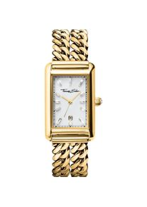 Thomas Sabo, Armbanduhr, Damenuhr rechteckig goldfarben, Gold, (Analoguhr)
