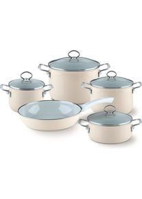 Riess Emailset 5-tlg., Pfanne + Kochtopf, Beige