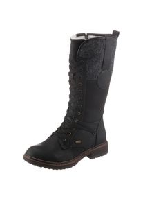 Rieker , Schnürstiefel, Winterstiefel, Blockabsatz, Warmfutter, mit Tex-Ausstattung , schwarz , 42 (8) , 42 (8) , Obermaterial aus einem Mix aus...