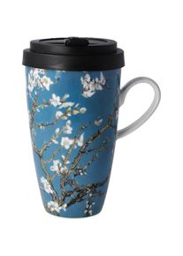 Goebel , Coffee-to-go-Becher »Vincent van Gogh - "Mandelbaum blau"«, aus Porzellan mit abnehmbarem Deckel, 500 ml , blau