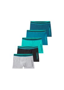 Bench. , Boxer »Boxershorts für Jungen«, (Packung, 5 St.), mit Logo Druck am Bein , grau / petrol / mint / hellpetrol / schwarz , 122/128 , 122/128...