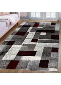 my home , Teppich »Corine« rechteckig 9 mm Höhe mit besonders weichem Flor, Kurzflor, modernes Karo-Design , rot , Obermaterial: 100% Polypropylen...