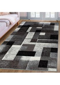 my home , Teppich »Corine« rechteckig 9 mm Höhe mit besonders weichem Flor, Kurzflor, modernes Karo-Design , grau , Obermaterial: 100% Polypropylen...