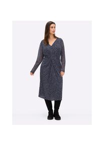 sheego , Druckkleid »Mesh-Kleid« , tiefblau-bedruckt , Normalgrößen , 58 -Normalgrößen , 58