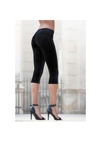 Lascana , Caprihose, in weicher, elastischer Samtoptik, Loungeanzug , schwarz , N-Gr , 48/50 -N-Gr , 48/50 , Basic Samt Caprihose