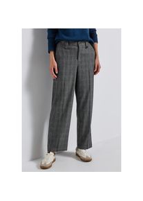 Street One , Stoffhose, kariert, mit Viskose und Stretch , Black , Länge 30 , 38 -Länge 30 , 38 , Karierte Straight Leg Hose von Street One