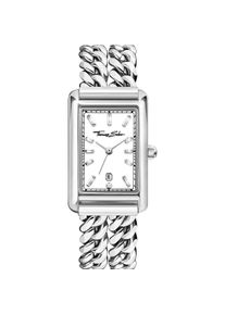 Thomas Sabo, Armbanduhr, Damenuhr rechteckig silberfarben, Silber, (Analoguhr)