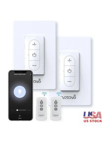 Smart Dimmer Switch 2 Pack WiFi Light Switch with Remote Control Voice Control Compatible with Alexa Google Home App Control