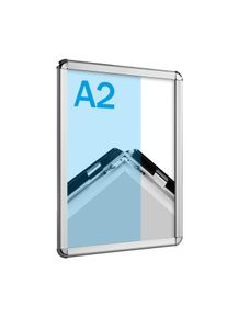 Cadre clic-clac rabattable, aluminium, A2 argent | 32 mm | rond