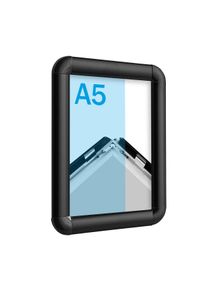 Cadre clic-clac A5 standard noir | 25 mm | rond, aluminium