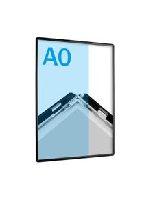 10 Unités - Cadre clic-clac, aluminium, A0 noir | rond | 25 mm