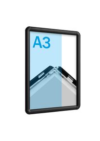 Cadre clic-clac A3 standard noir | 25 mm | rond, aluminium