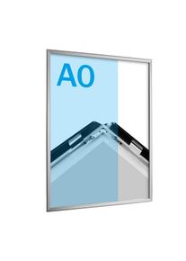 5 Unités - Cadre clic-clac, aluminium, A0 argent | En onglet | 32 mm