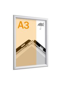 Cadre clic-clac rabattable, aluminium, A3, étanche pour l'extérieur argent