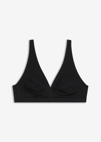 bonprix Női Bralette melltartó merevítő nélkül és bio-pamuttal, fekete, 44/46
