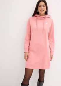 bonprix Mujer, Vestido tipo sudadera con capucha, rosa, 52/54