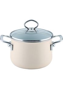 Riess Fleischtopf m.Glasd. 16cm,2L, Pfanne + Kochtopf, Beige
