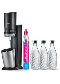 SodaStream Crystal Mega Pack, Wassersprudler, Schwarz, Grau