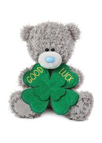 Carte Blanche Greetings Teddybär - Viel Glück mit Kleeblatt, 13 cm (13 cm)