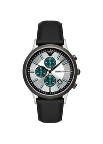 Emporio Armani, Armbanduhr, Renato, Schwarz, (Chronograph, Analoguhr, 43 mm)