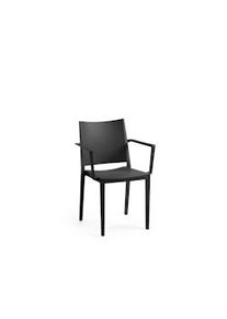 METRO PROFESSIONAL Silla apilable con reposabrazos Kiava, plástico, negro
