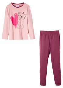 bonprix Pijama de algodón orgánico puro (2 piezas), rosa, 140/146